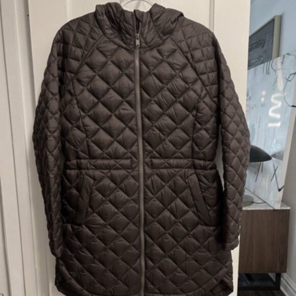 Athleta Whisper Featherless Puffer Parka Toasted Brown Size Medium - Picture 5 of 8